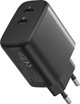 Προσαρμογέας ρεύματος FoneKit GaN PD 65W AC, USB-C + USB-C, μαύρο