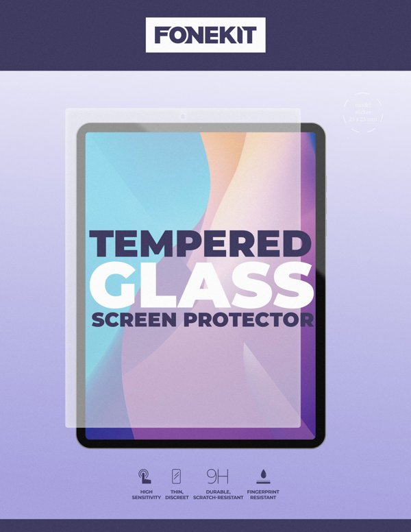 FoneKit Tempered Glass, iPad 7 / 8 / 9 / 10.2 (2019-21) (10.2")