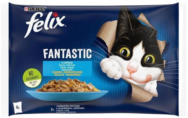 ΤΡΟΦΗ ΓΑΤΑΣ FELIXFANTASTIC ΨΑΡΙ 4X85G