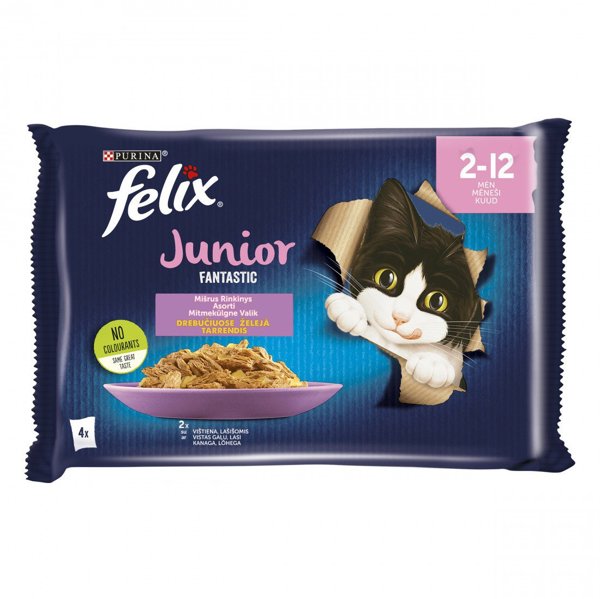 ΤΡΟΦΗ ΓΑΤΑΣ FELIXJUNIOR ΜΕ ΣΑΛΤΣΑ 4X85G