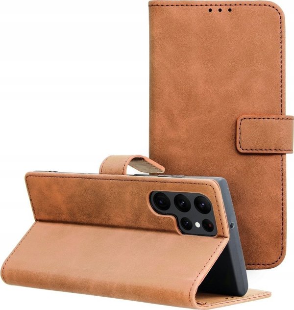 Θήκη Forcell TENDER Book για SAMSUNG Galaxy S22 Ultra καφέ