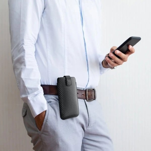 ForCell Θήκη Forcell POCKET Carbon - Μοντέλο 09 - για IPHONE 13 mini / 6 / 7 / 8 / 12 mini SAMSUNG S3 (i9300) / S4 (i9500) / A3