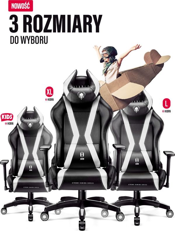 Καρέκλα Diablo Chairs X-Horn King Size Μαύρο-Λευκό