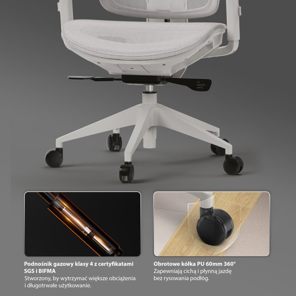 Πολυθρόνα γραφείου SENSE7 NOBU ανοιχτό γκρι