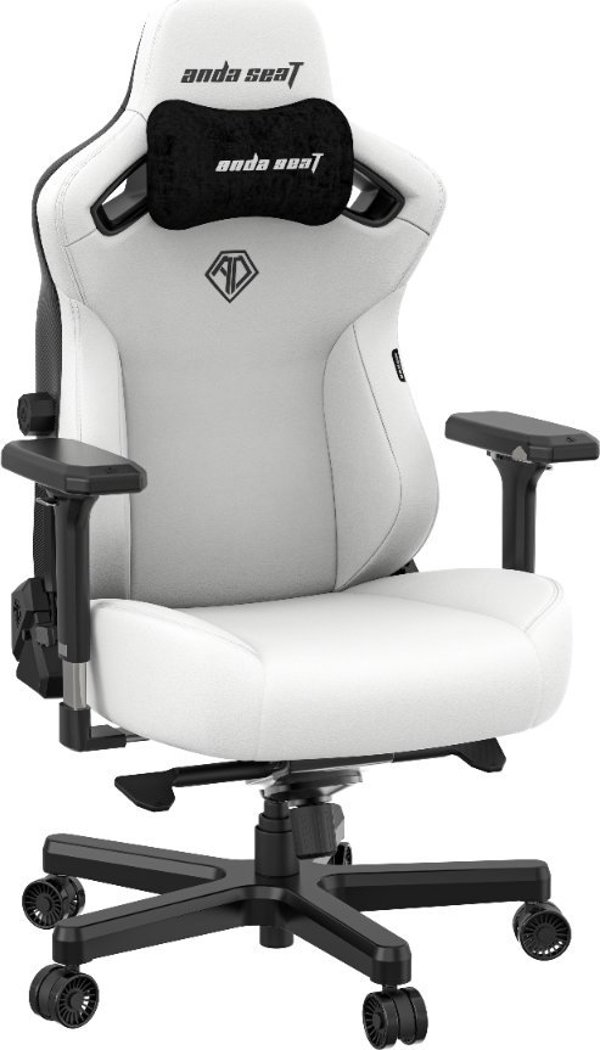 Περιστρεφόμενη δερμάτινη καρέκλα gaming Anda Seat Kaiser 3 XL λευκή