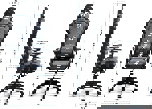 Καρέκλα SENSE7 Spellcaster FUKU υφασμάτινη μαύρο-γκρι