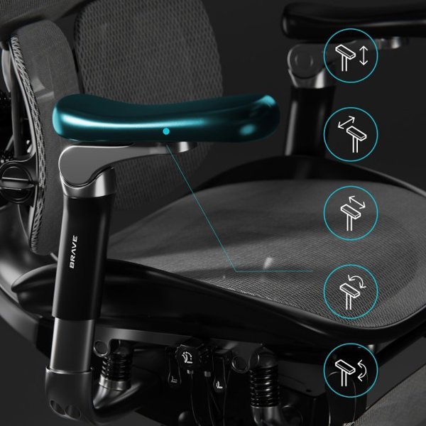 Fotel Diablo Chairs BRAVE Fotel biurowy ergonomiczny V-KINETIC czarny
