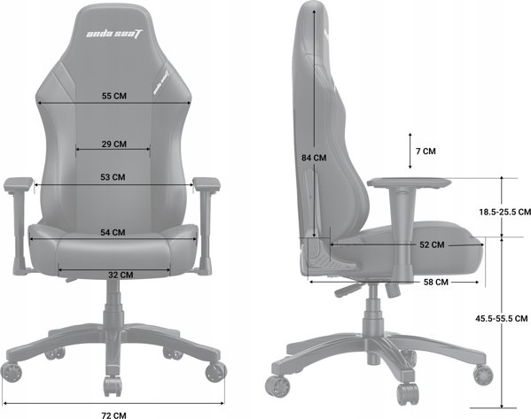 Καρέκλα Anda Seat Καρέκλα gaming Anda Seat Luna L μαύρη δερμάτινη