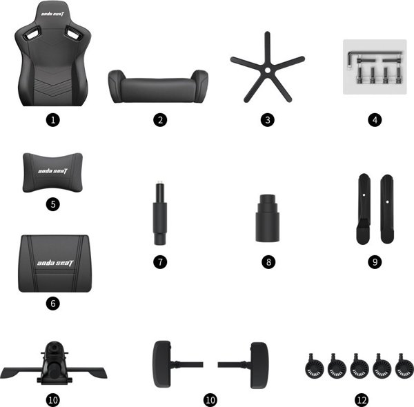Καρέκλα Γραφείου Gaming Anda Seat Anda Seat Kaiser 2 XL Δερμάτινη Μαύρη Περιστρεφόμενη