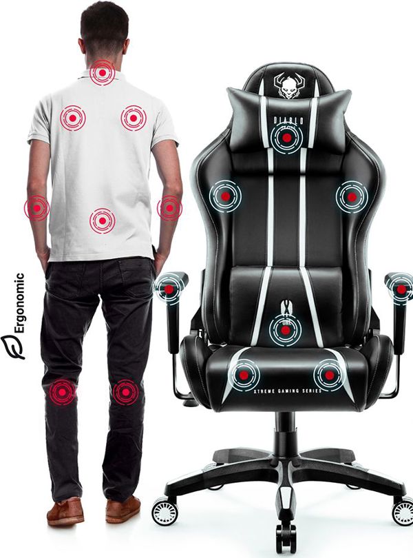 Πολυθρόνα Diablo Chairs X-ONE 2.0 KING Μαύρο-λευκό