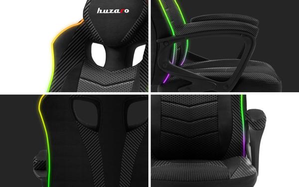 Huzaro Force 2.5 RGB Gaming Καρέκλα με Ύφασμα Huge Mesh & XTwill, Φωτισμό LED & Εργονομική Στήριξη Πλάτης
