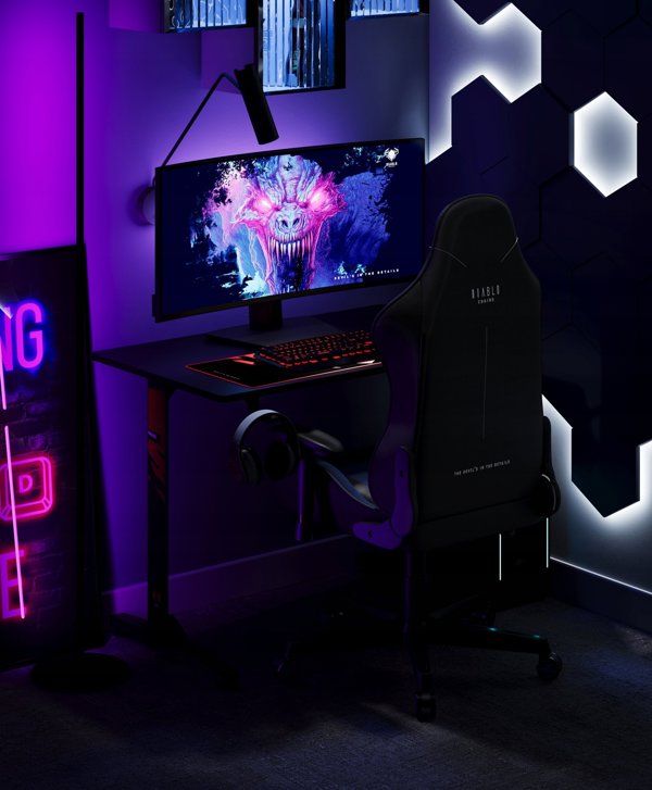 Fotel Diablo Chairs gamingowy Diablo X-Starter: granatowy