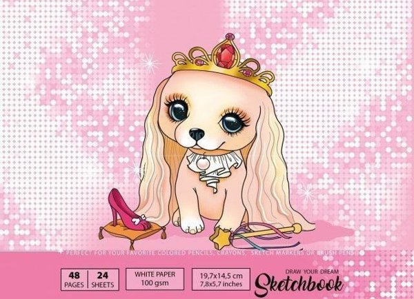 Fresh Μπλοκ Σκίτσου Dog Princess 197x145mm, 48 Σελίδες, 100g/m2