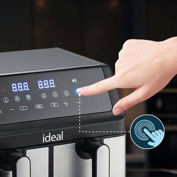 ΦΡΙΤΕΖΑ ΑΕΡΟΣ ΧΩΡΙΣ ΛΑΔΙ AIR FRYER Eldom ΔΙΠΛΗ 9L ΔΙΠΛΟΥ ΘΑΛΑΜΟΥ+ΣΤΕΓΝΩΤΗΡΑΣ