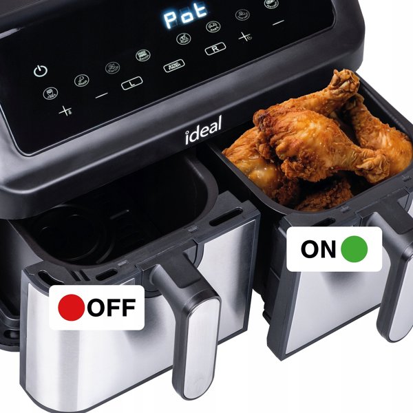ΦΡΙΤΕΖΑ ΑΕΡΟΣ ΧΩΡΙΣ ΛΑΔΙ AIR FRYER Eldom ΔΙΠΛΗ 9L ΔΙΠΛΟΥ ΘΑΛΑΜΟΥ+ΣΤΕΓΝΩΤΗΡΑΣ