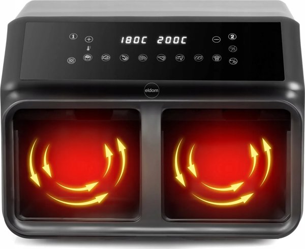 ΔΙΠΛΟΣ ΑΕΡΟΦΡΙΤΕΖΑ ΧΩΡΙΣ ΛΙΠΟΣ AIRFRYER Eldom FR210 ΜΕΓΑΛΟ ΔΙΠΛΟ 9L