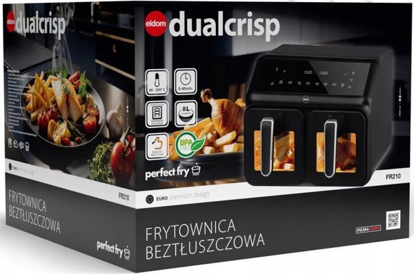 ΔΙΠΛΟΣ ΑΕΡΟΦΡΙΤΕΖΑ ΧΩΡΙΣ ΛΙΠΟΣ AIRFRYER Eldom FR210 ΜΕΓΑΛΟ ΔΙΠΛΟ 9L