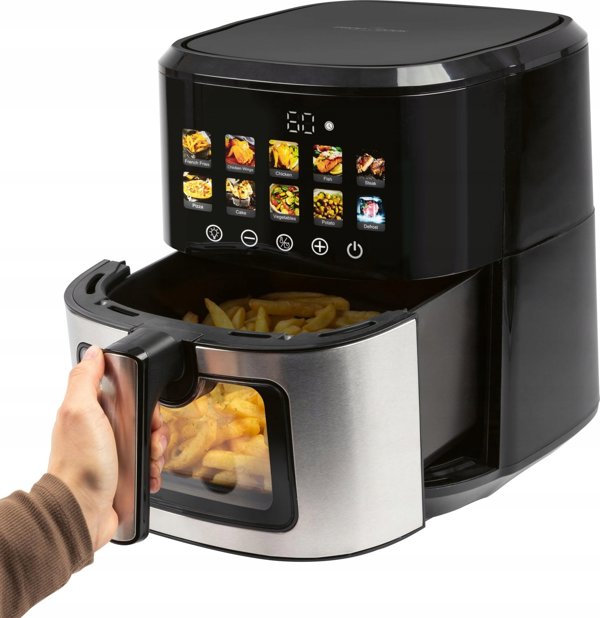 Φριτέζα αέρος ProfiCook ProfiCook PC-FR 1286 H (μαύρο/ανοξείδωτο ατσάλι, 1.700 watts, καλάθι 6,5 λίτρων)