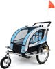 Funfit Przyczepka rowerowa z amortyzatorem 2-osobowa +JOGGER niebieska