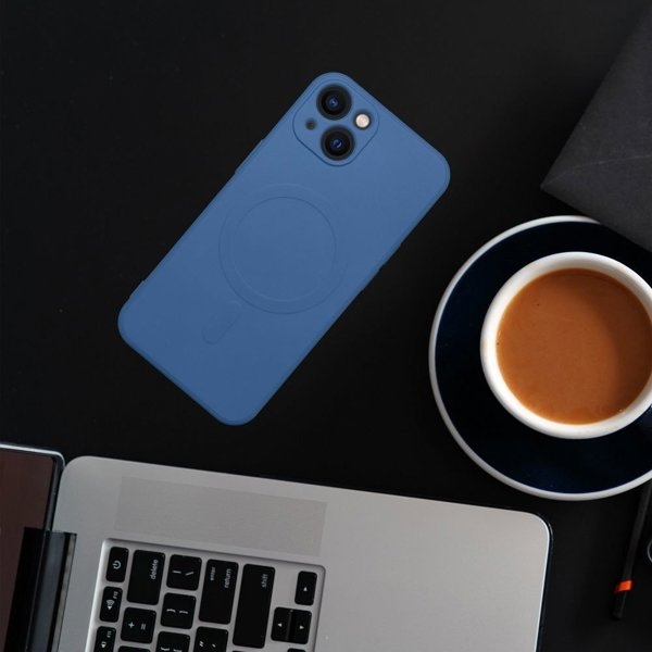 Θήκη SILICONE MAG COVER συμβατή με MagSafe για SAMSUNG A56 μπλε