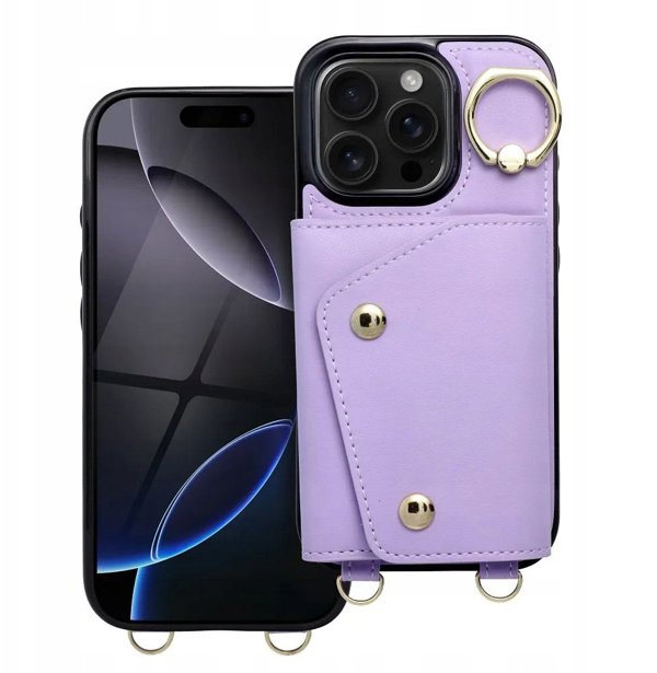 Θήκη πορτοφόλι WONDER για IPHONE 16 PRO λιλά