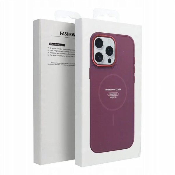 Θήκη FRAME MAG COVER συμβατή με MagSafe για IPHONE 13 PRO ματζέντα
