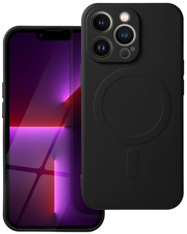 Θήκη SILICONE MAG COVER (μεγάλη τρύπα) συμβατή με MagSafe για IPHONE 17 Air μαύρο