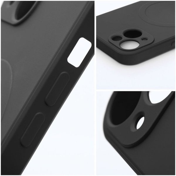 Θήκη SILICONE MAG COVER (μεγάλη τρύπα) συμβατή με MagSafe για IPHONE 17 Air μαύρο