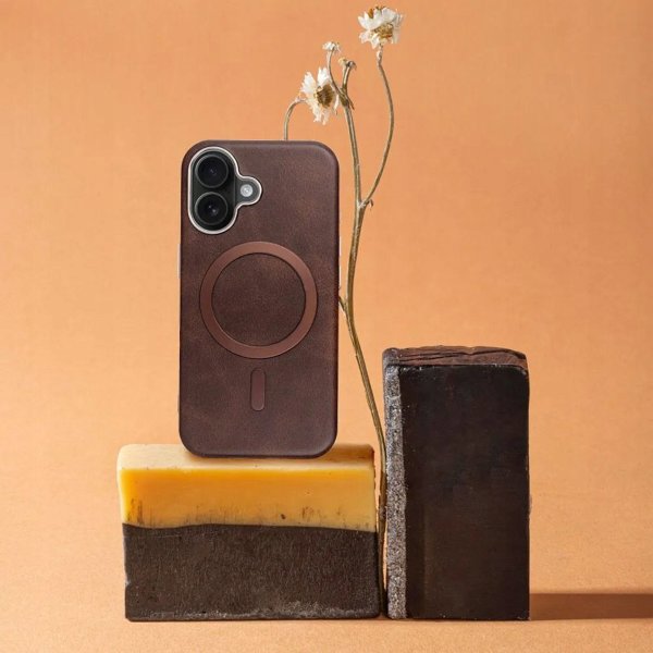 Θήκη GENTLEMAN MAG COVER συμβατή με MagSafe για IPHONE 17 καφέ