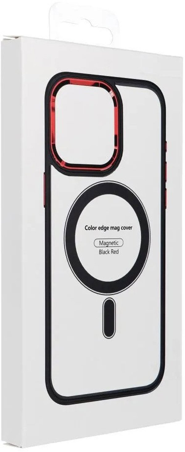 Θήκη COLOR EDGE MAG COVER Συμβατή με MagSafe για IPHONE 14 Pro Μαύρο-Κόκκινο