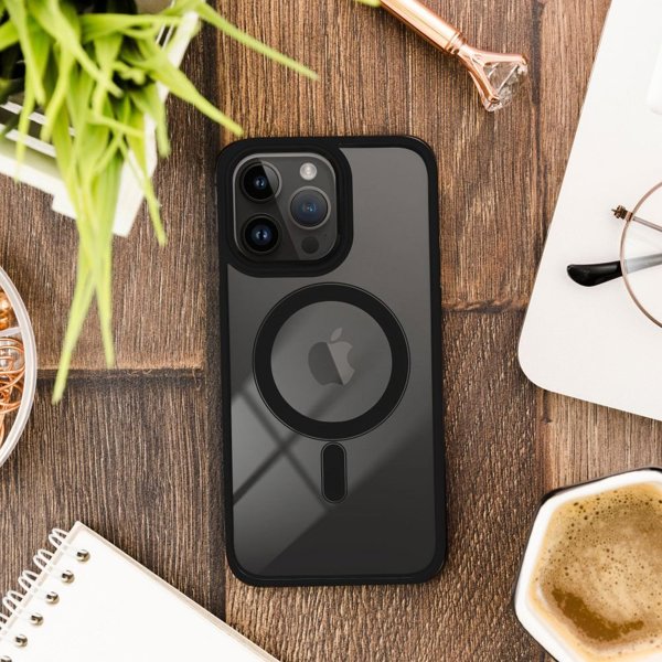 Θήκη COLOR EDGE MAG COVER συμβατή με MagSafe για IPHONE 12 / 12 Pro μαύρο