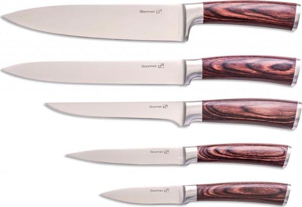G21 G21 Σετ μαχαιριών Gourmet Nature, 5 τεμ + μπλοκ από μπαμπού