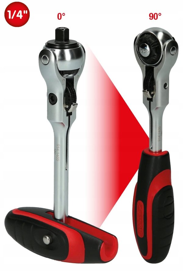 Γαλλικό κλειδί 1/4" με περιστρεφόμενη λαβή T KS TOOLS Modifix Mini