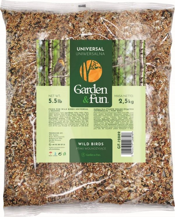 Garden&Fun Τροφή για Πτηνά Ελεύθερης Διαβίωσης 4 Εποχές, Μίγμα Δημητριακών και Σπόρων, 2.5kg