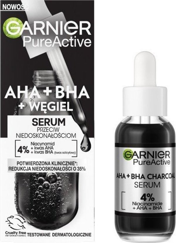 Ορός Garnier Pure Active κατά των ατελειών AHA + BHA + Άνθρακας 30ml