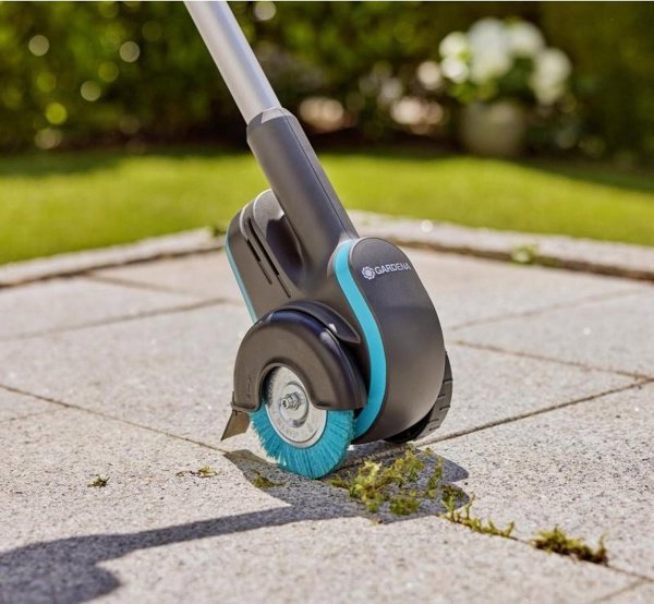 GARDENA EasyWeed 1800/18V P4A ασύρματη βούρτσα αρμών, αφαίρεση ζιζανίων (γκρι/τυρκουάζ, μπαταρία Li-Ion 2.0Ah P4A, POWER FOR ALL ALLIANCE)