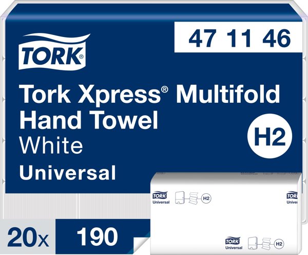 Πετσέτα χαρτιού φυλλαδίου Garmin Tork Xpress Multifold Universal H2 2 στρώσεις, 23,4 x 21,3 εκ. (20 τεμ.)