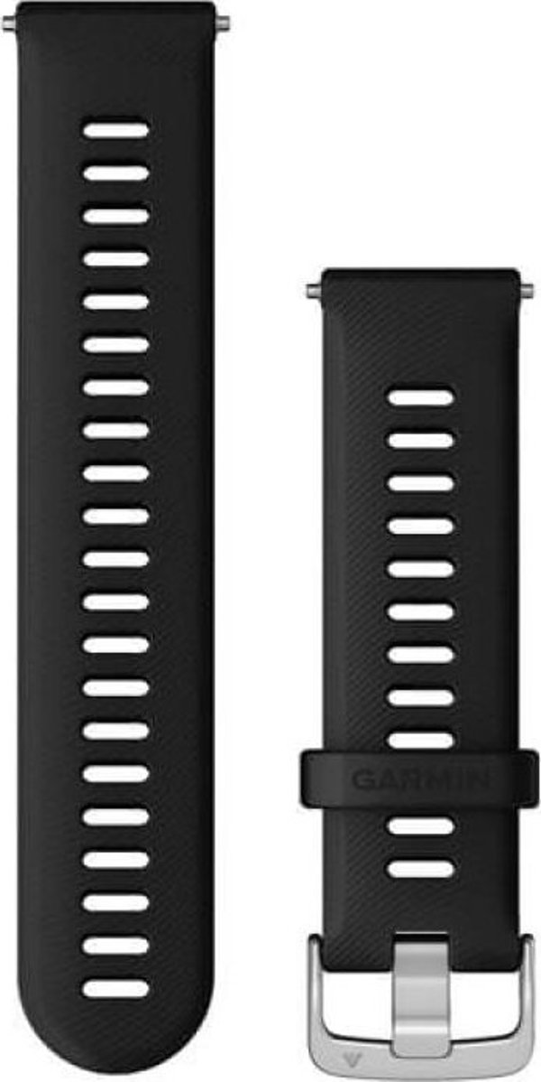 Garmin Λουράκι σιλικόνης για τον καρπό Quick Release 22 (μαύρο / ασημί αγκράφα) (010-11251-3A)