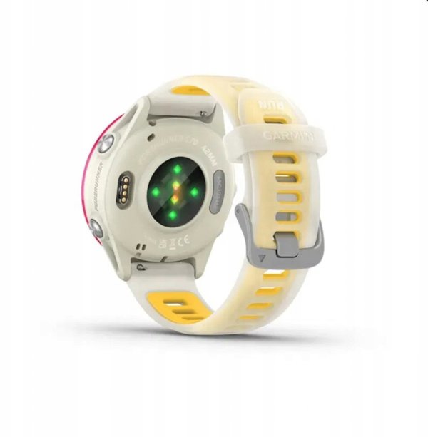 Garmin Forerunner® 570 - 42mm, Raspberry Aluminium με Διάφανο Λουράκι Bone/Mango