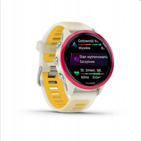 Garmin Forerunner® 570 - 42mm, Raspberry Aluminium με Διάφανο Λουράκι Bone/Mango