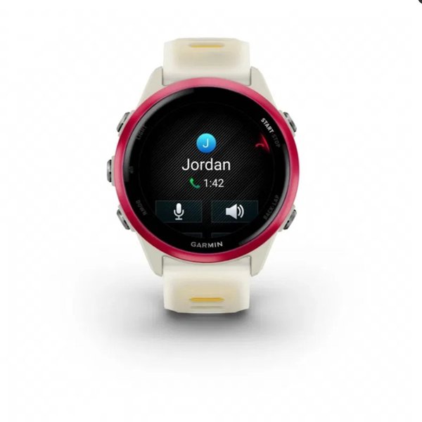 Garmin Forerunner® 570 - 42mm, Raspberry Aluminium με Διάφανο Λουράκι Bone/Mango