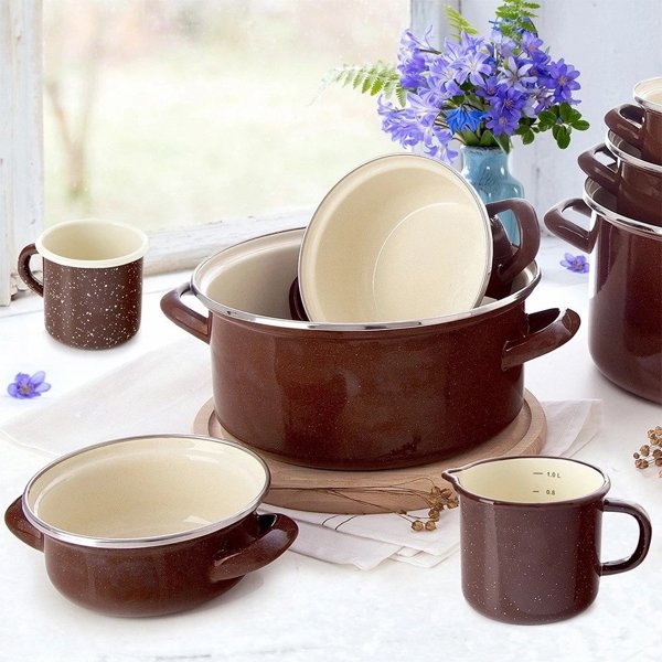 Εμαγιέ κατσαρόλα BROWN 24 cm, 4 l