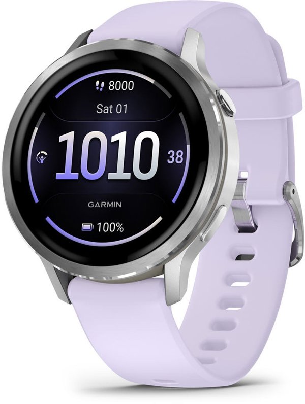 Garmin Venu 3S Smartwatch 41mm, Γκρι/Ασημί & Λεβάντα Μπλε, Αδιάβροχο Ρολόι με GPS