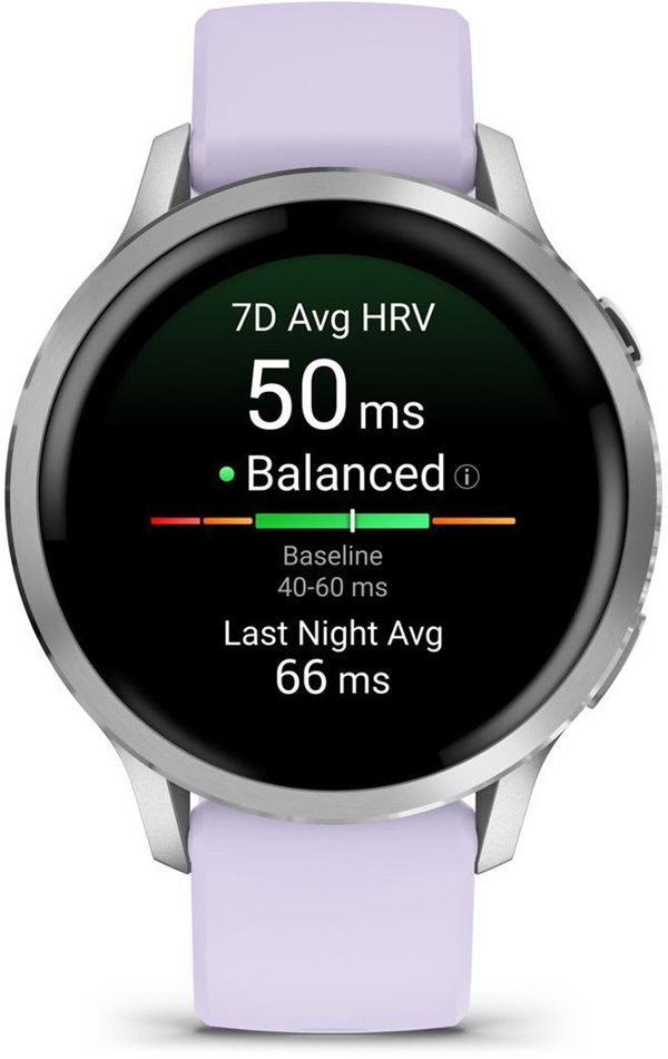 Garmin Venu 3S Smartwatch 41mm, Γκρι/Ασημί & Λεβάντα Μπλε, Αδιάβροχο Ρολόι με GPS