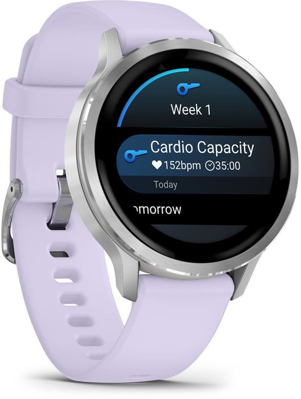 Garmin Venu 3S Smartwatch 41mm, Γκρι/Ασημί & Λεβάντα Μπλε, Αδιάβροχο Ρολόι με GPS