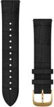 Garmin Garmin Ersatzarmband 20mm Leder Schwarz/Gold Schnalle