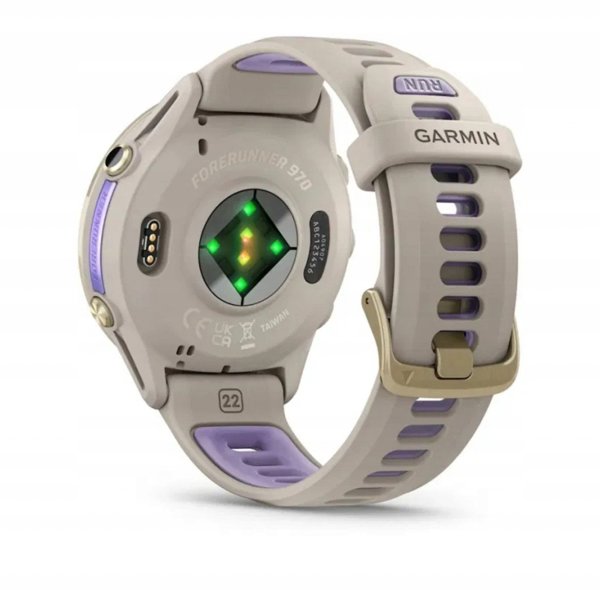 Garmin Forerunner® 970 Μαλακός Χρυσός Τιτάνιο με Γκρι Γαλλική Θήκη και Γκρι Γαλλικό/Διαφανές Ινδικό Λουράκι