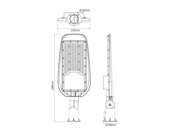Φωτιστικό δρόμου LED 230V 150W 15 000lm, 130deg x 75deg 4000K ουδέτερο λευκό, STREETLITE, IP65, IK08