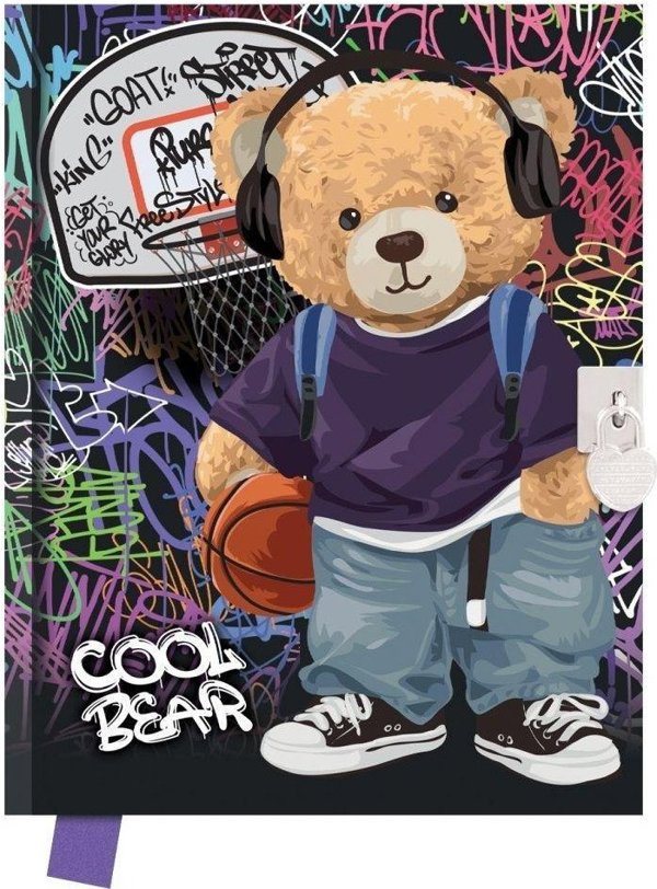 GDD Ημερολόγιο με κλειδαριά 80 σελίδες Cool Bear
