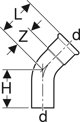 Geberit Mapress Χαλκός - Μονόκωνος αγκώνας 45° d35 [10]
